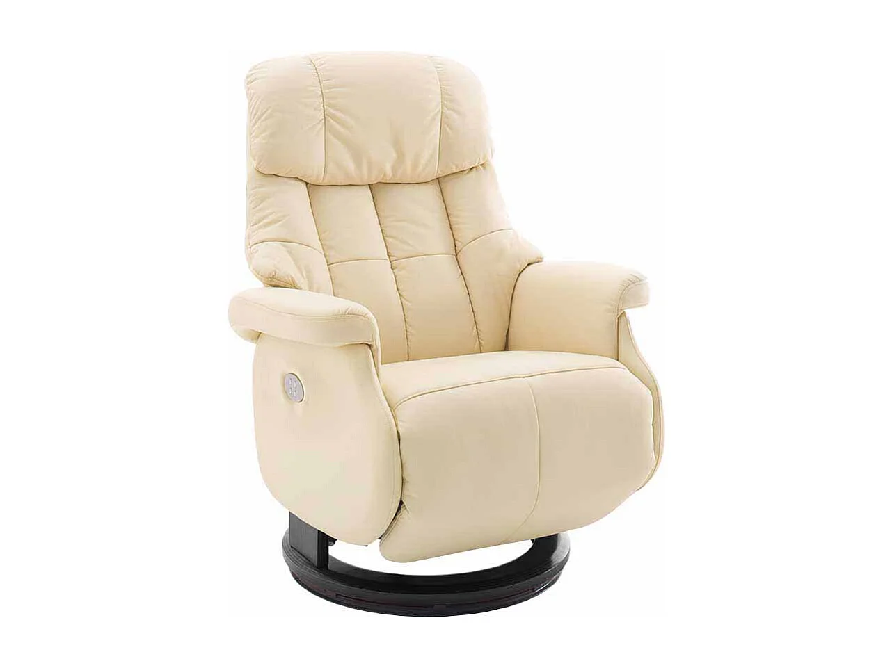 Relaxsessel in Creme Weiß Leder elektrisch verstellbar
