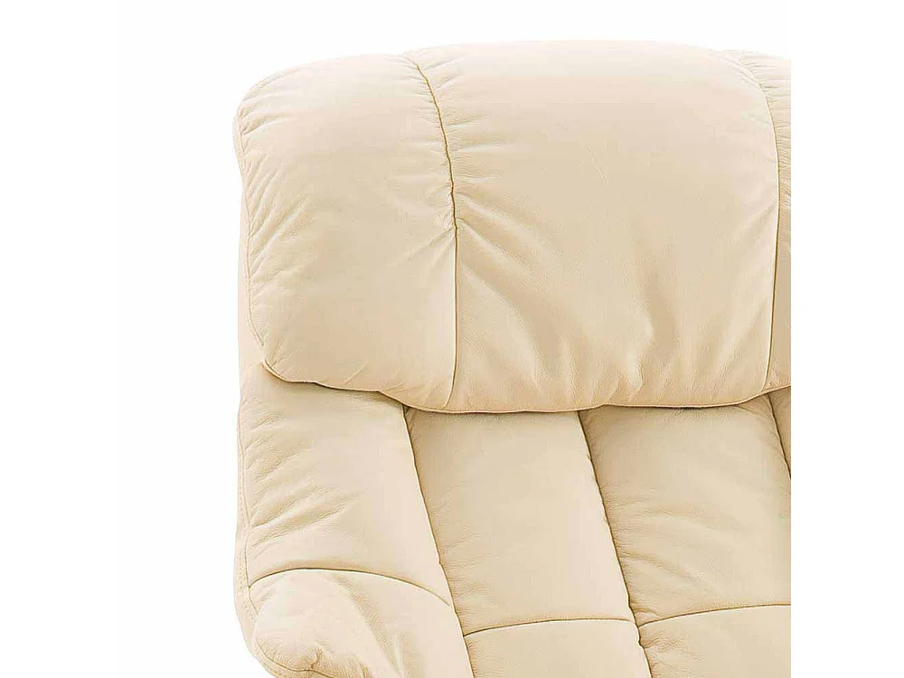 Relaxsessel in Creme Weiß Leder elektrisch verstellbar