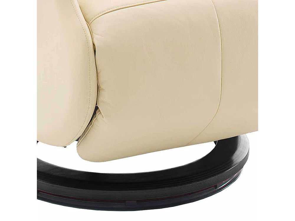 Relaxsessel in Creme Weiß Leder elektrisch verstellbar