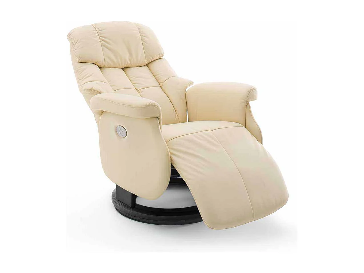 Relaxsessel in Creme Weiß Leder elektrisch verstellbar