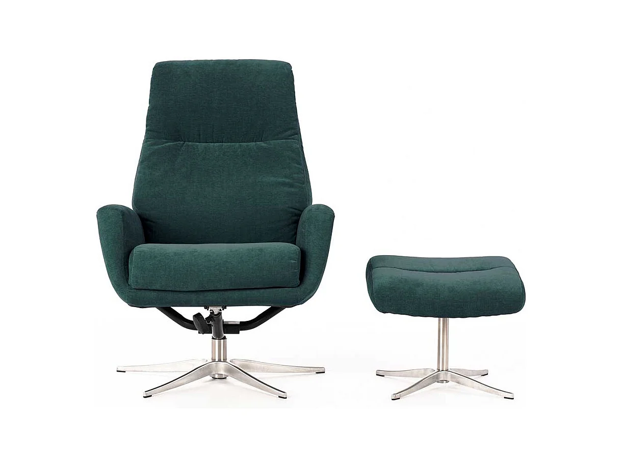 Samt Sessel in Petrol Relaxfunktion (zweiteilig)