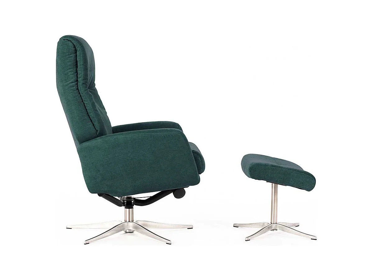 Samt Sessel in Petrol Relaxfunktion (zweiteilig)