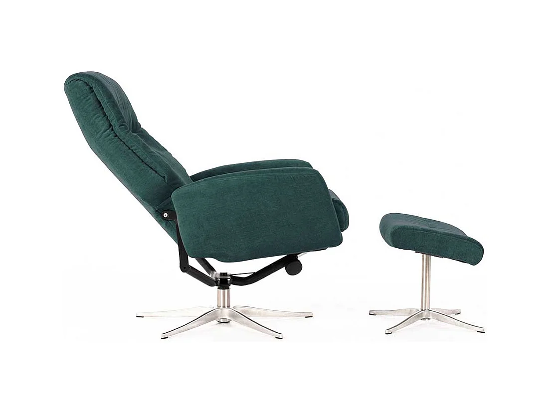 Samt Sessel in Petrol Relaxfunktion (zweiteilig)