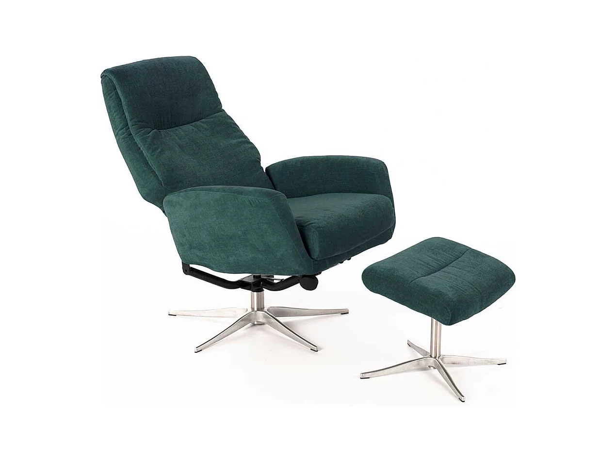 Samt Sessel in Petrol Relaxfunktion (zweiteilig)