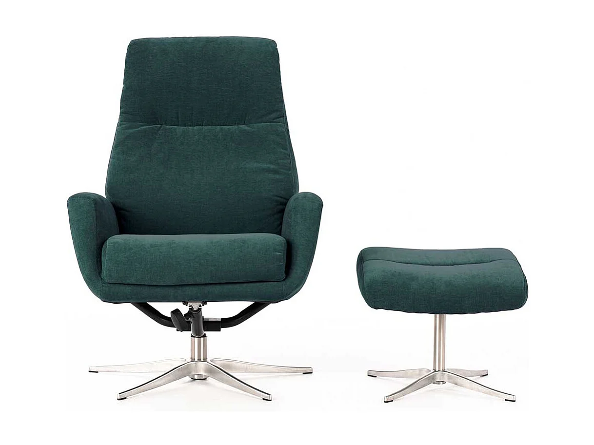 Samt Sessel in Petrol Relaxfunktion (zweiteilig)