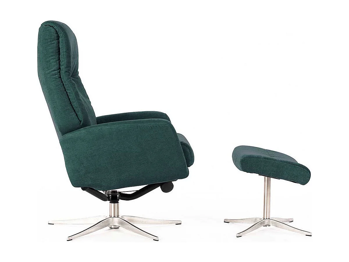 Samt Sessel in Petrol Relaxfunktion (zweiteilig)