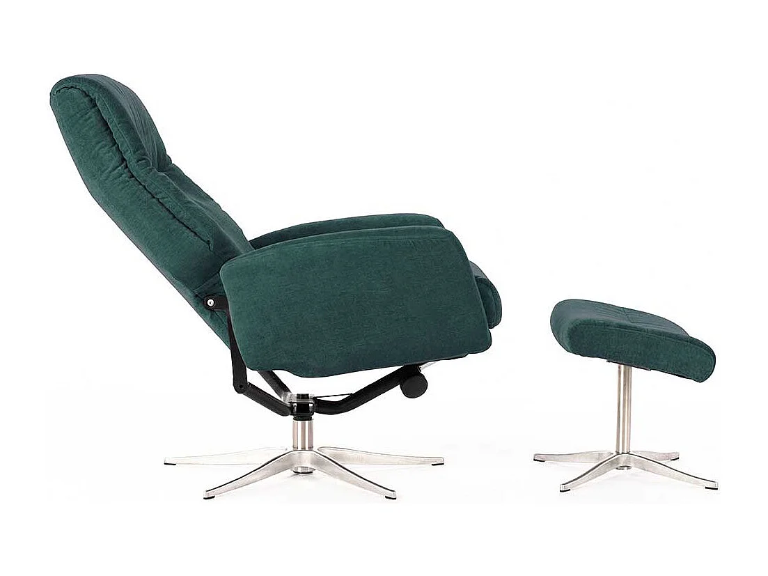 Samt Sessel in Petrol Relaxfunktion (zweiteilig)