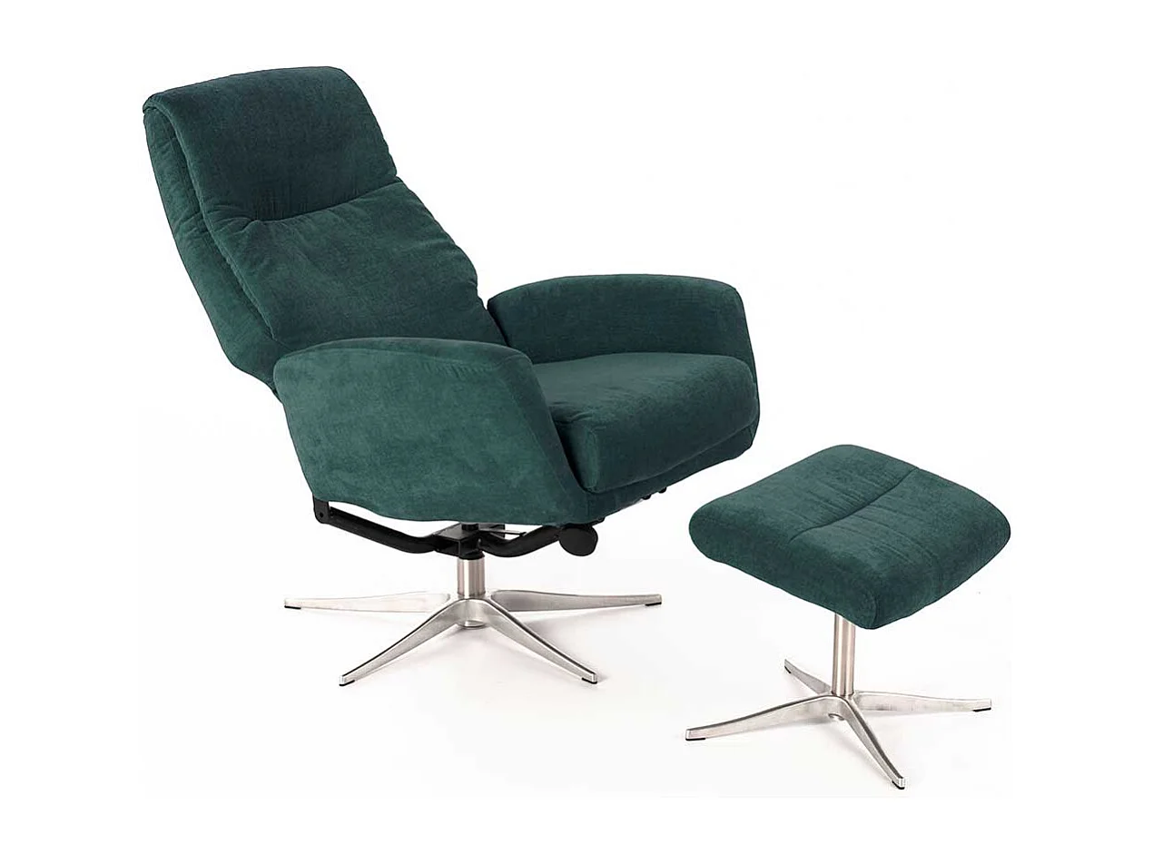 Samt Sessel in Petrol Relaxfunktion (zweiteilig)