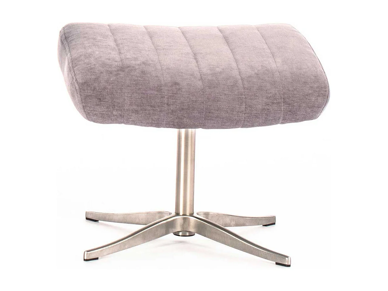 Relaxsessel in Hellgrau Samt Fußhocker (zweiteilig)