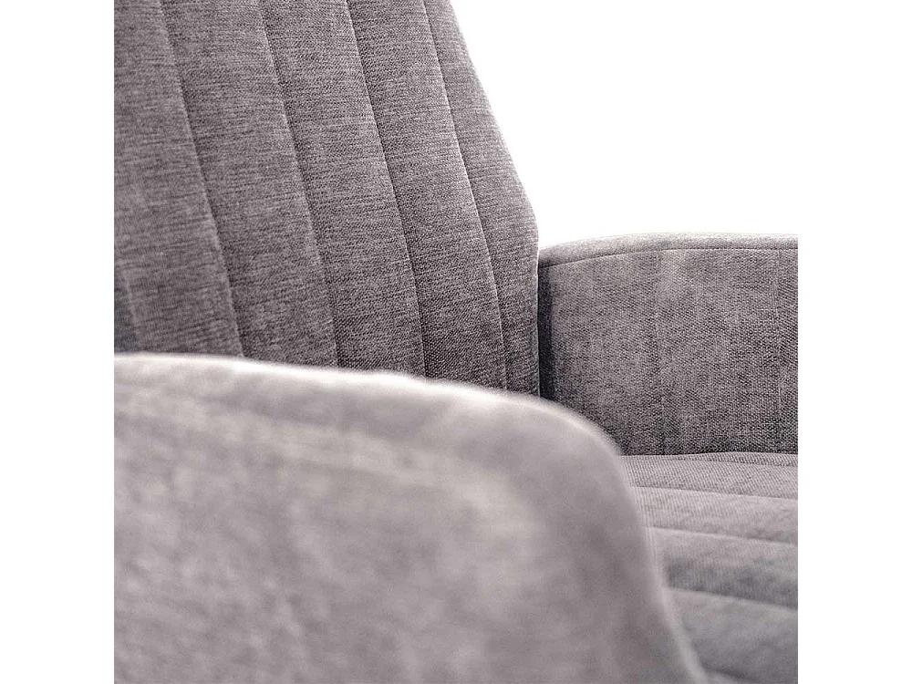 Relaxsessel in Hellgrau Samt Fußhocker (zweiteilig)