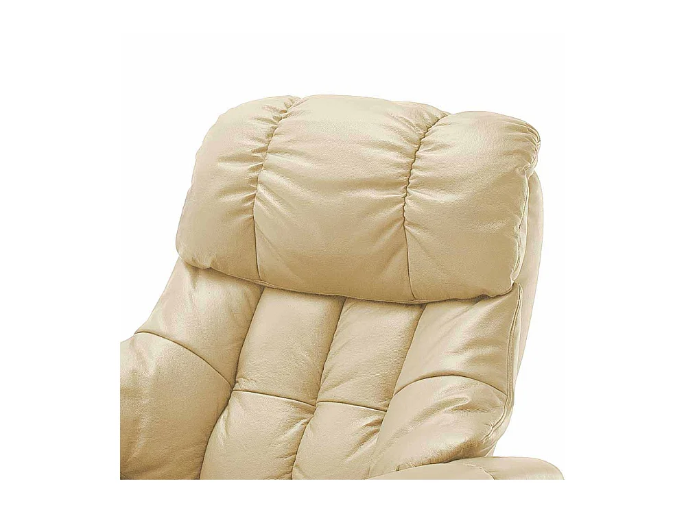 Leder Fernsehsessel mit Relaxfunktion Creme Weiß (zweiteilig)