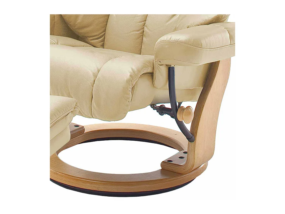 Leder Fernsehsessel mit Relaxfunktion Creme Weiß (zweiteilig)