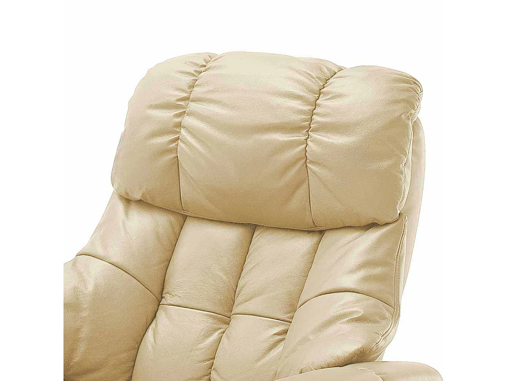 Leder Fernsehsessel mit Relaxfunktion Creme Weiß (zweiteilig)