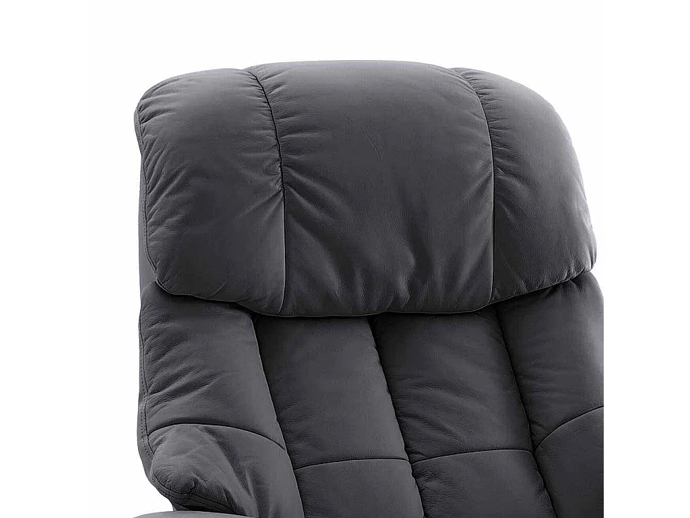 Schlafsessel in Schwarz Leder verstellbar