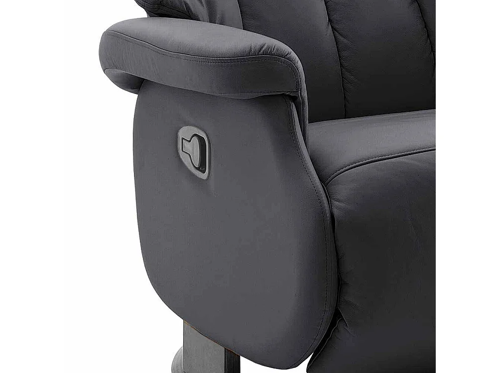 Schlafsessel in Schwarz Leder verstellbar