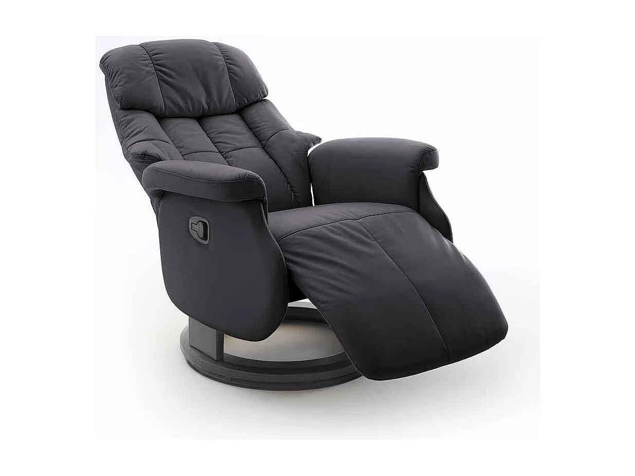 Schlafsessel in Schwarz Leder verstellbar