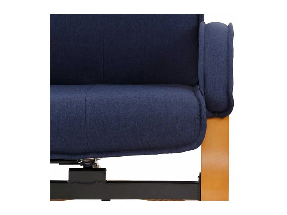 Relax Fernsehsessel in Dunkelblau & Buchefarben Fußhocker (zweiteilig)