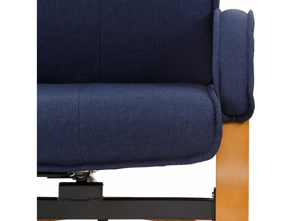 Relax Fernsehsessel in Dunkelblau & Buchefarben Fußhocker (zweiteilig)