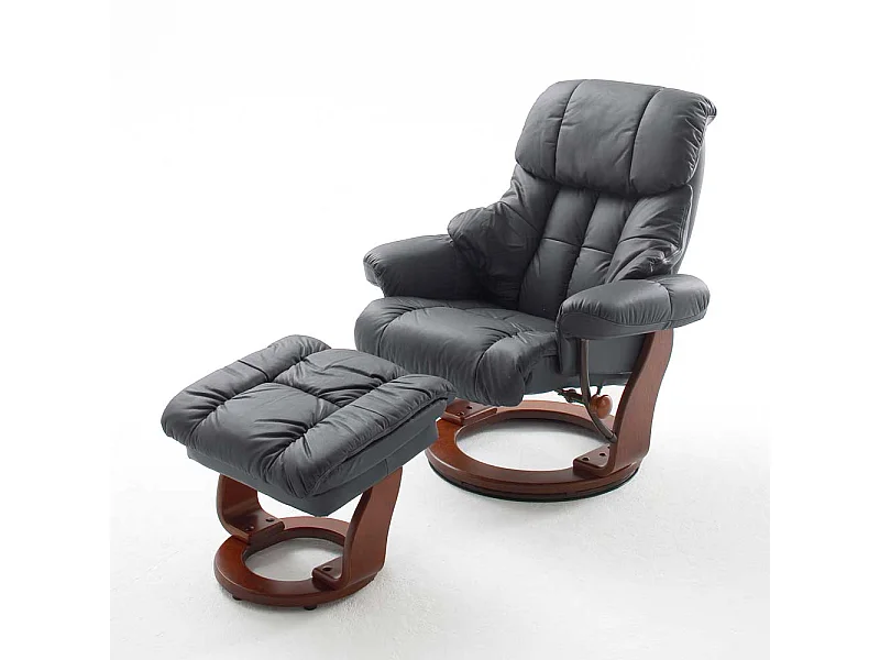 Fernsehsessel in Schwarz-Nussbaumfarben Schwarz (zweiteilig)