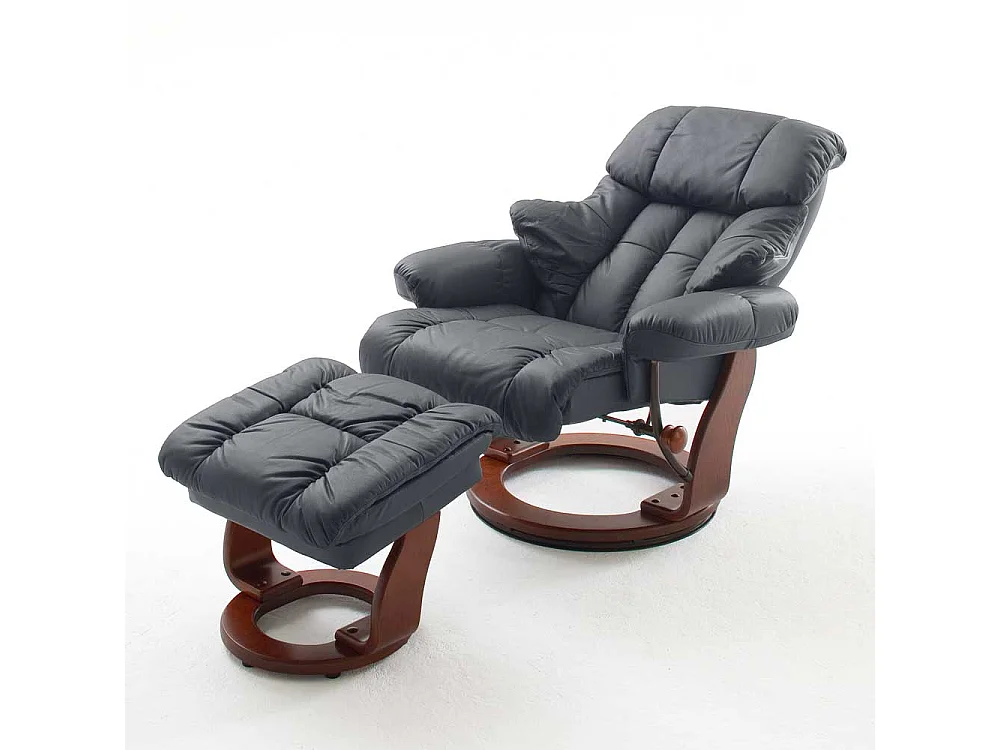 Fernsehsessel in Schwarz-Nussbaumfarben Schwarz (zweiteilig)