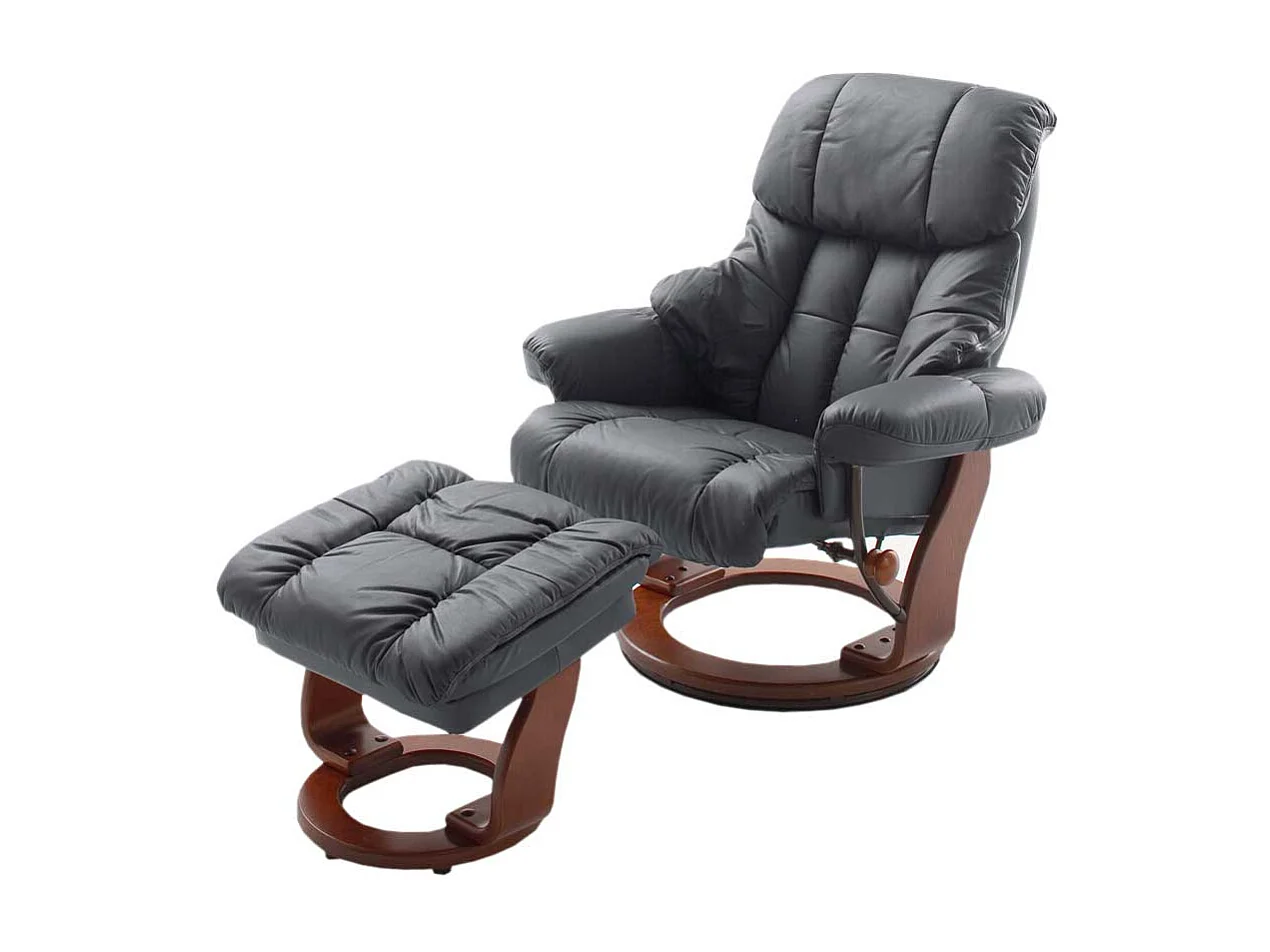 Fernsehsessel in Schwarz-Nussbaumfarben Schwarz (zweiteilig)