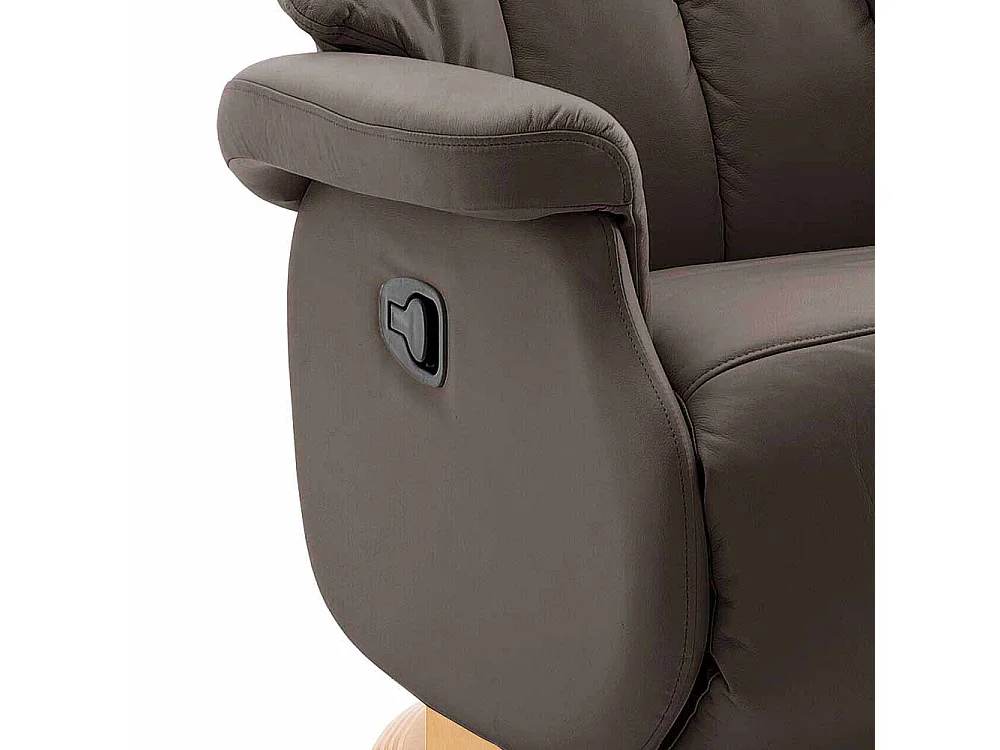 Fernsehsessel in Braun Leder verstellbar