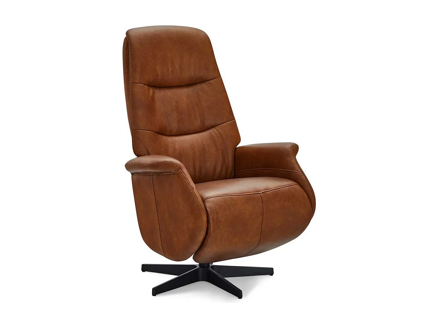 Relaxsessel Ledersessel mit hoher Rückenlehne und Sterngestell