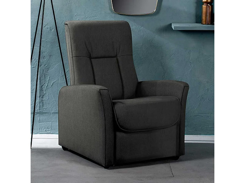 Dunkelgrauer TV Sessel mit Armlehnen Rücken verstellbar