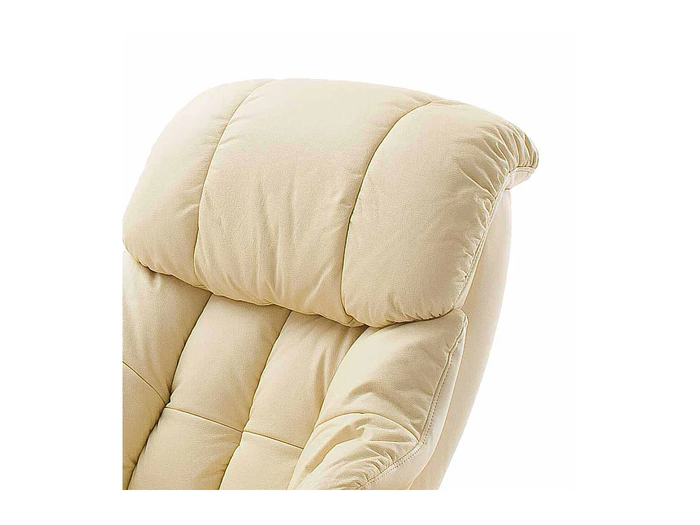 Fernsehsessel in Creme Weiß Schwarz Leder (zweiteilig)