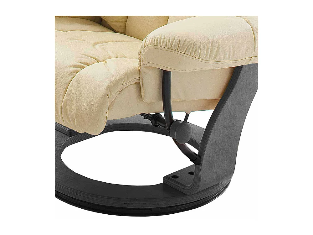 Fernsehsessel in Creme Weiß Schwarz Leder (zweiteilig)