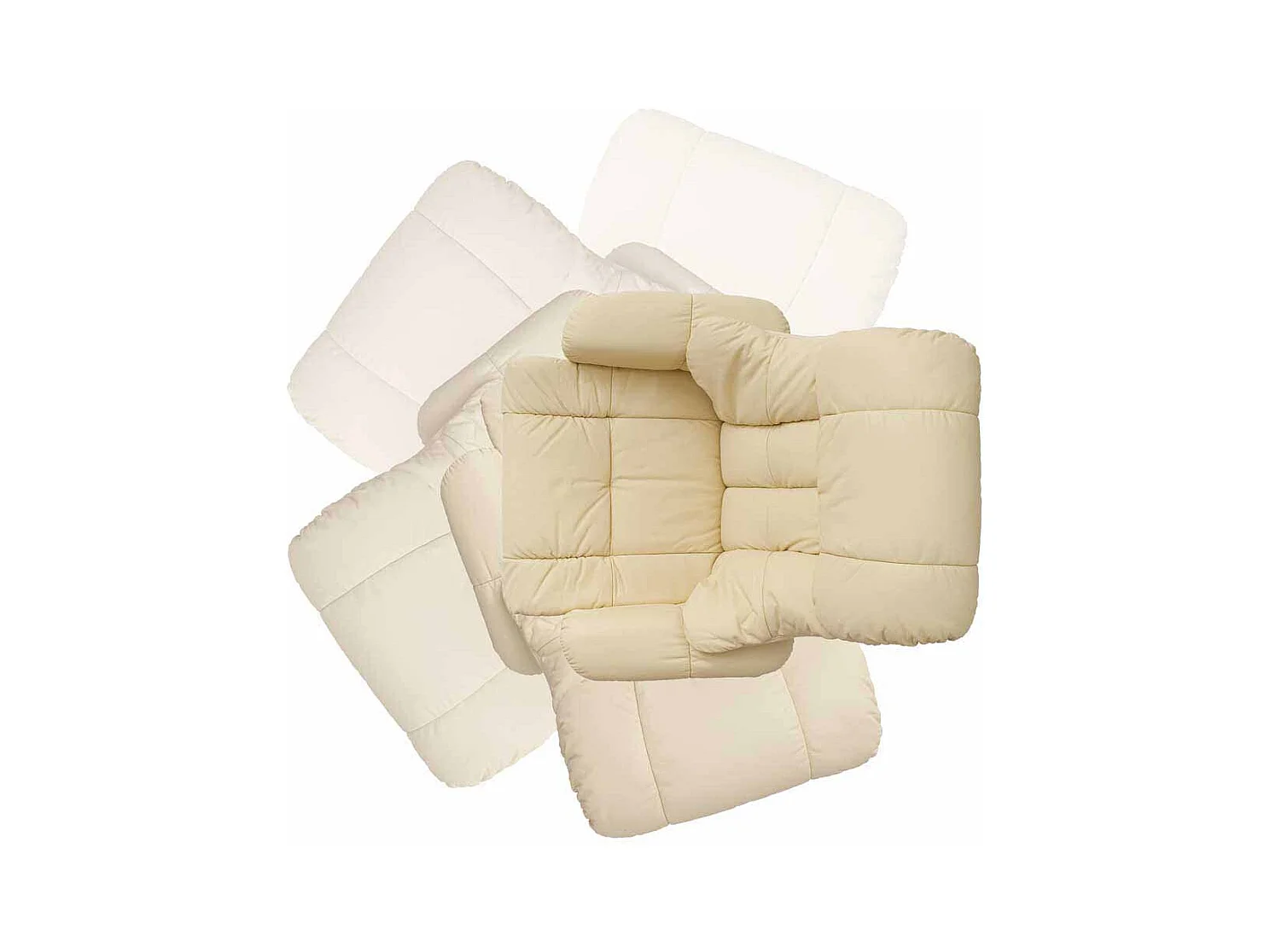 Fernsehsessel in Creme Weiß Schwarz Leder (zweiteilig)