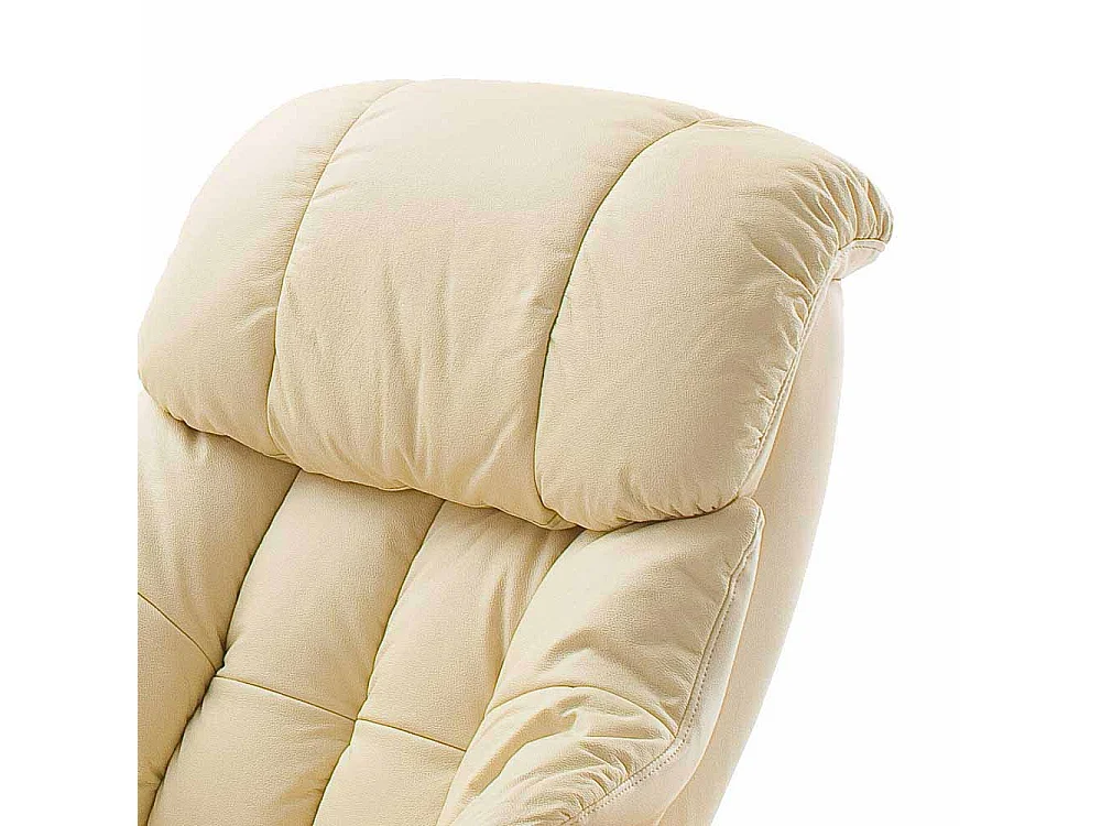 Fernsehsessel in Creme Weiß Schwarz Leder (zweiteilig)