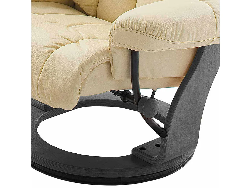 Fernsehsessel in Creme Weiß Schwarz Leder (zweiteilig)