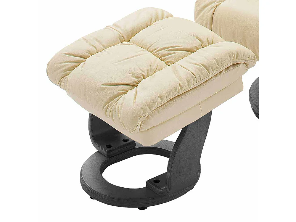 Fernsehsessel in Creme Weiß Schwarz Leder (zweiteilig)