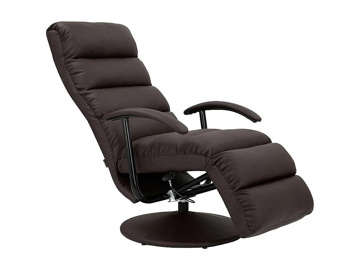 Fernsehsessel modern in Dunkelbraun Untergestell aus Metall