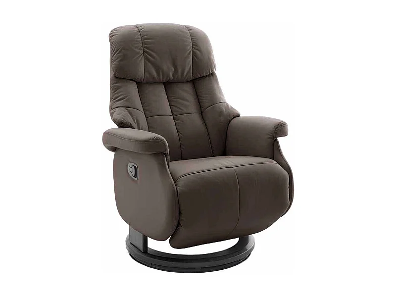 Relaxsessel aus Leder Braun manuell verstellbar