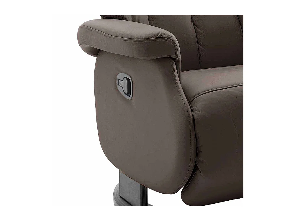 Relaxsessel aus Leder Braun manuell verstellbar