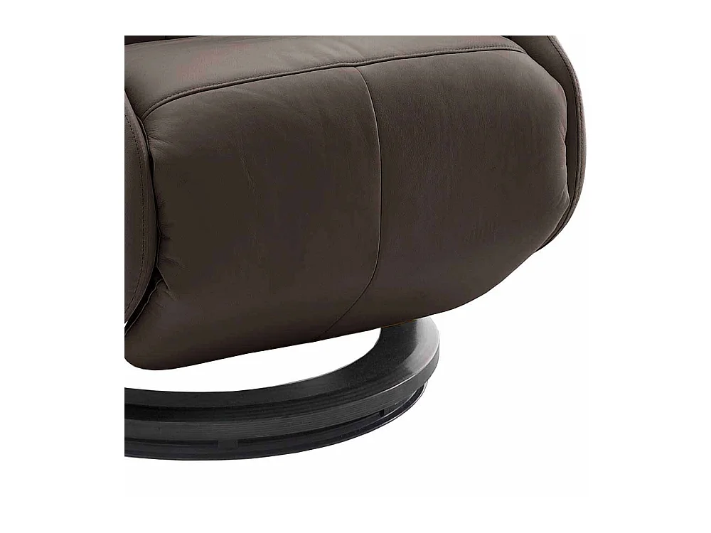 Relaxsessel aus Leder Braun manuell verstellbar