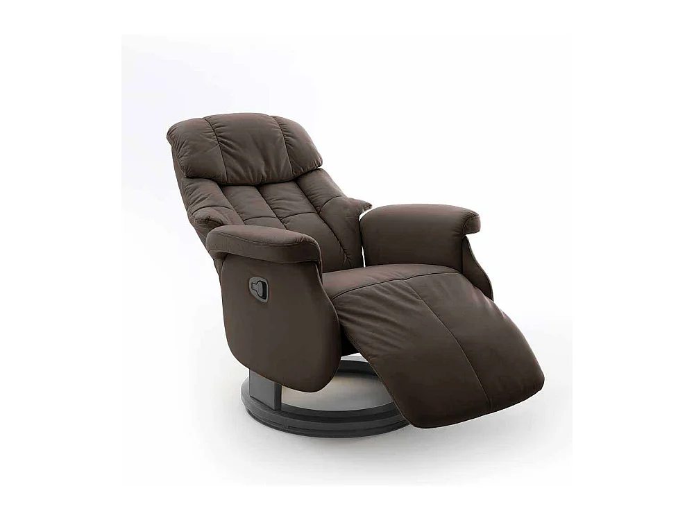 Relaxsessel aus Leder Braun manuell verstellbar