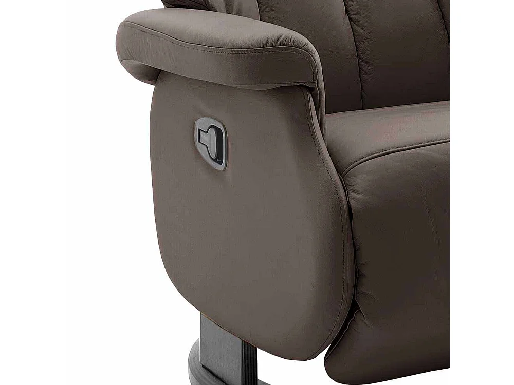 Relaxsessel aus Leder Braun manuell verstellbar