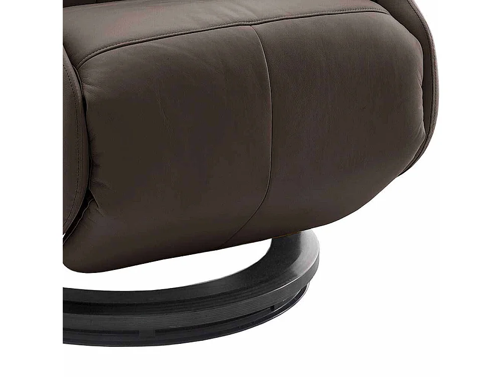 Relaxsessel aus Leder Braun manuell verstellbar