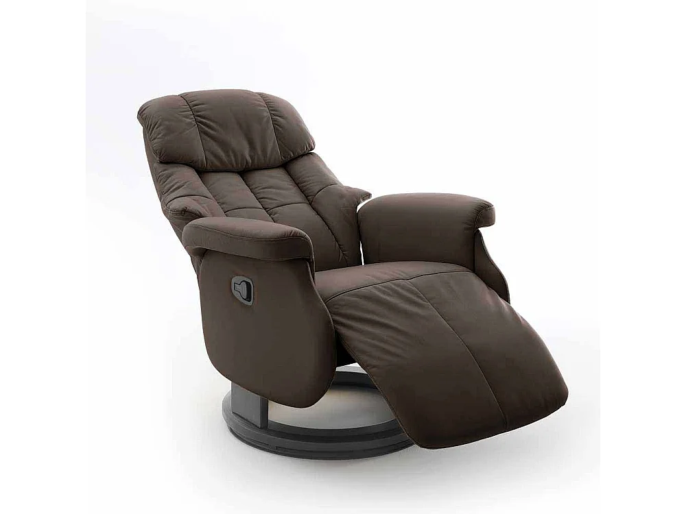 Relaxsessel aus Leder Braun manuell verstellbar