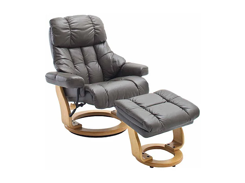 Relaxsessel in Schlamm Leder Hocker (zweiteilig)