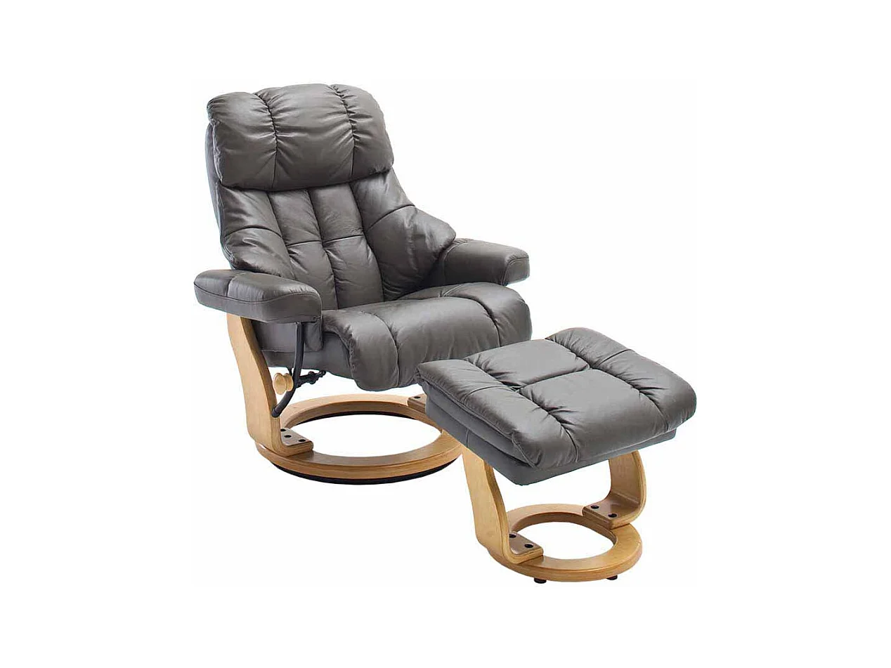 Relaxsessel in Schlamm Leder Hocker (zweiteilig)