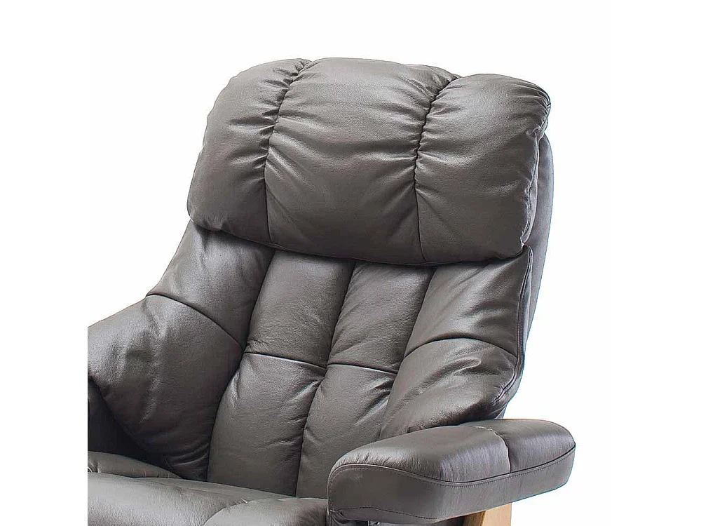 Relaxsessel in Schlamm Leder Hocker (zweiteilig)