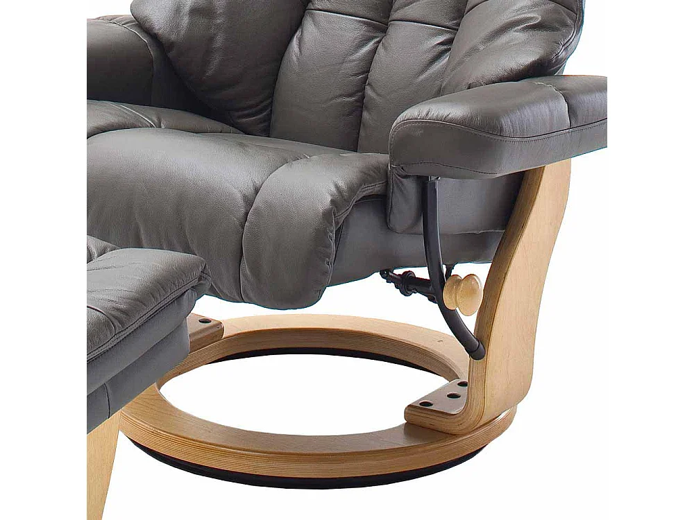 Relaxsessel in Schlamm Leder Hocker (zweiteilig)