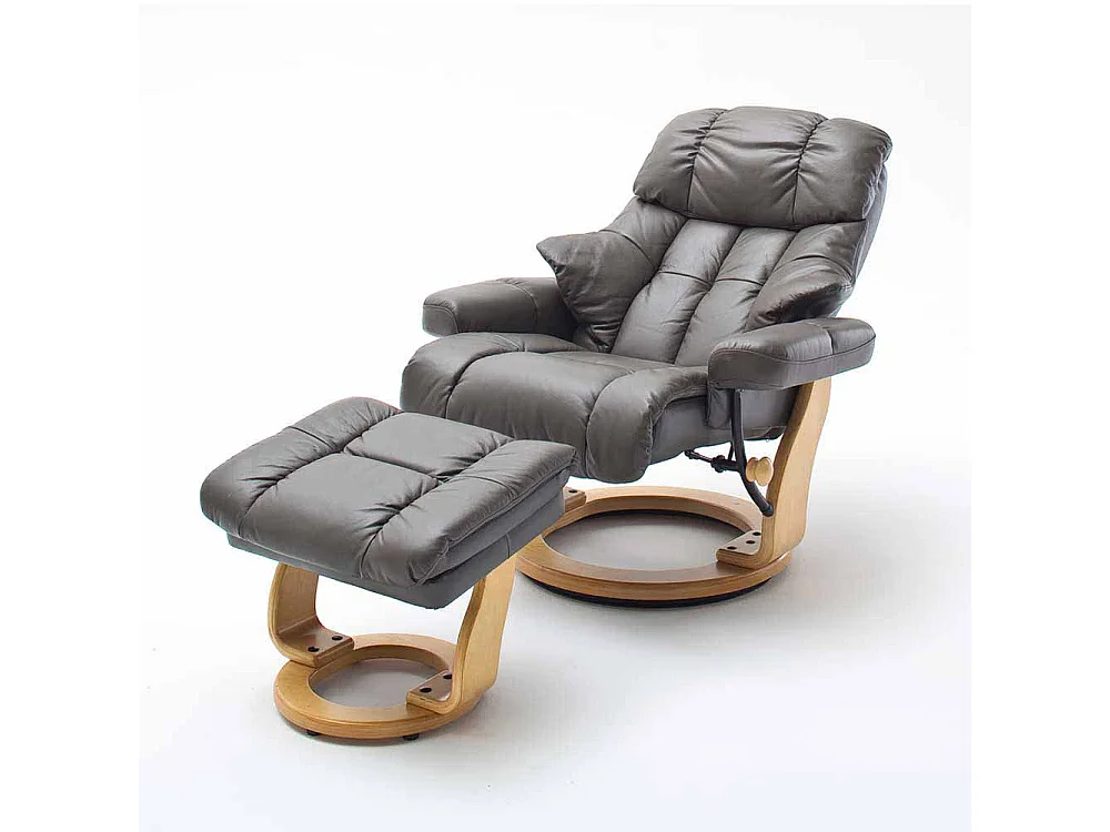 Relaxsessel in Schlamm Leder Hocker (zweiteilig)