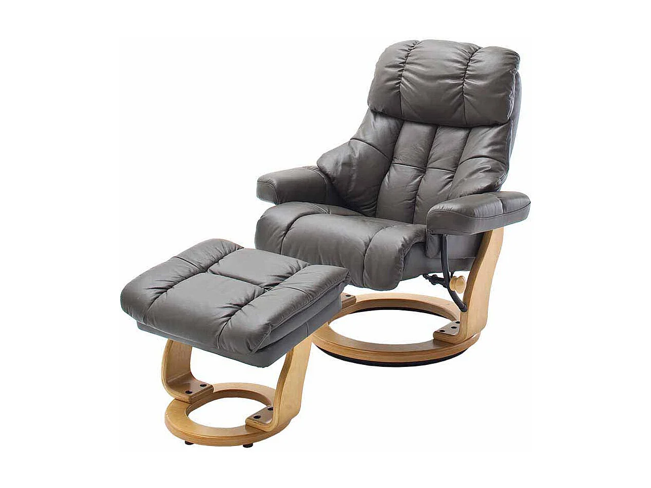 Relaxsessel in Schlamm Leder Hocker (zweiteilig)