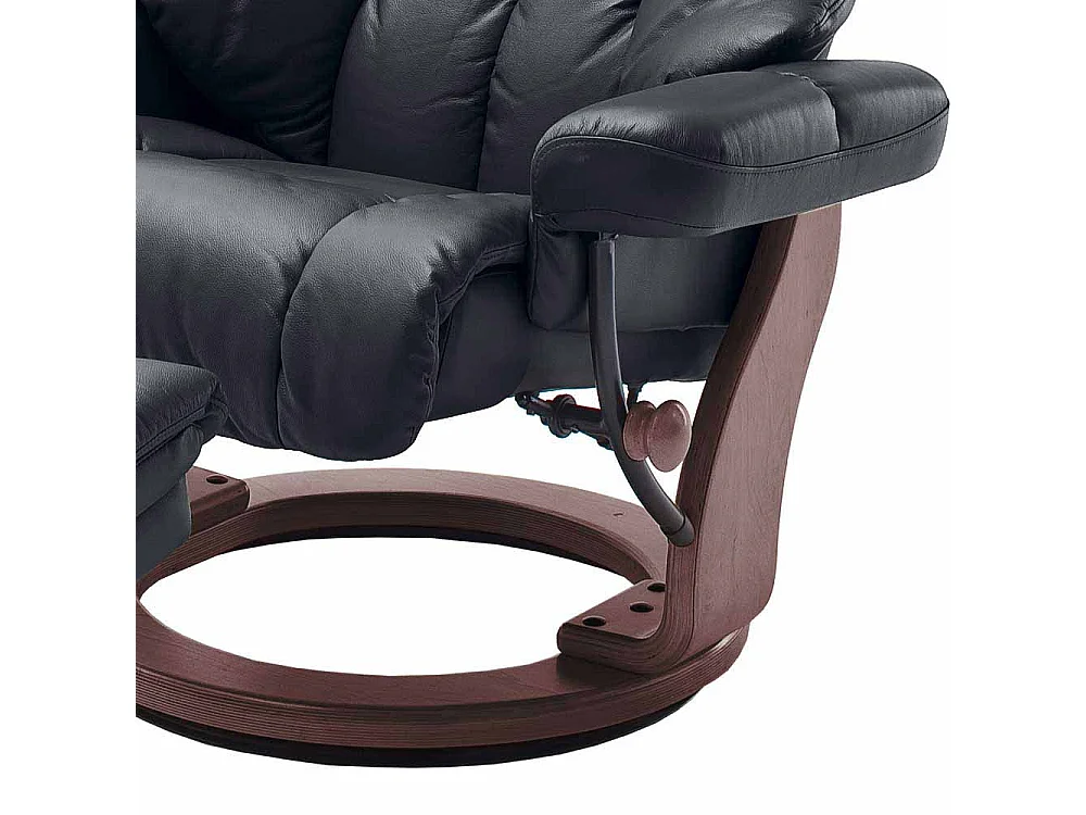 Leder Relaxsessel in Braun mit Hocker (zweiteilig)