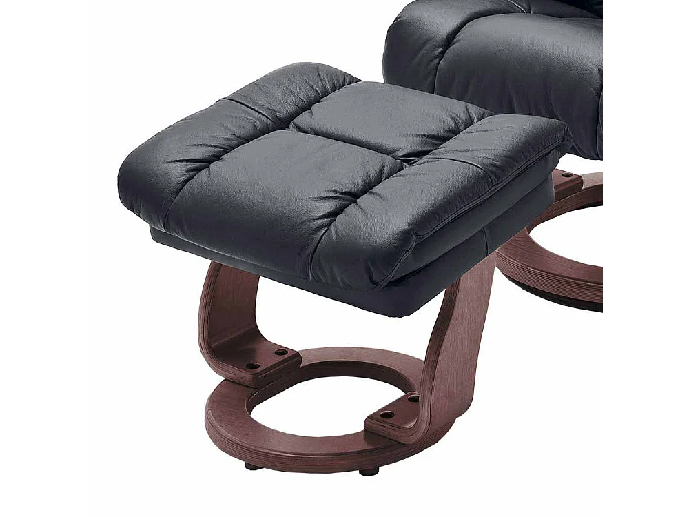 Leder Relaxsessel in Braun mit Hocker (zweiteilig)